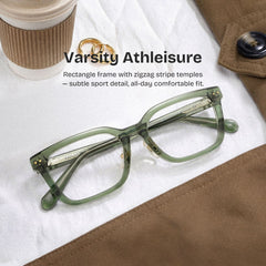 Remy Rectangle Green acetate Glasses
