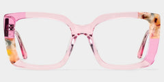 Flair Square Pink acetate Glasses