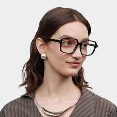 Talia Square Black acetate Glasses