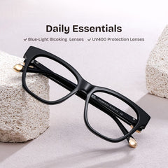 Julian Square Black acetate Glasses