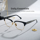 Ellis Browline Black Gold mixed Glasses