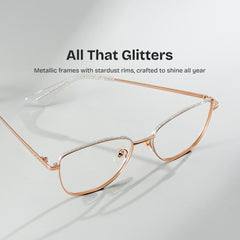Skyler Butterfly Rose Gold metal Glasses