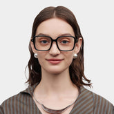 Talia Square Black acetate Glasses
