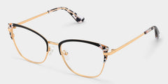 Mariana Rectangle Black metal Glasses
