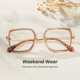 Shane Square Brown mixed Glasses