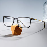 Roxana Rectangle Black metal Glasses