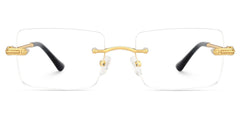 Peavy Rectangle Gold metal Glasses