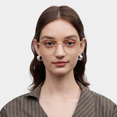 Felicity Geometric Gold yellow metal Glasses