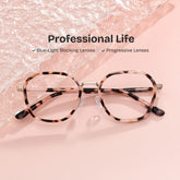 Mitchell Geometric Pink Tortoise mixed Glasses