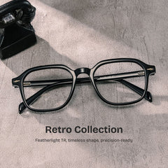 Josh Rectangle Black TR90 Glasses