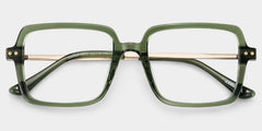 Asher Rectangle Green mixed Glasses