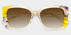 Palma Square Yellow acetate Glasses