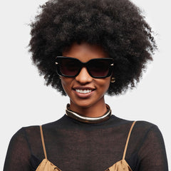 Neon Square Black acetate Glasses
