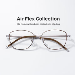Nicole Rectangle Brown metal Glasses