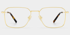 Leah Rectangle Gold metal Glasses