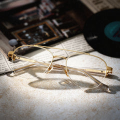 Emily Aviator Light Gold metal Glasses