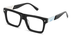 Trent Rectangle Black acetate Glasses