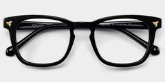 Heather Square Black acetate Glasses