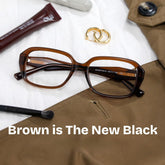 Rowan Rectangle Brown acetate Glasses