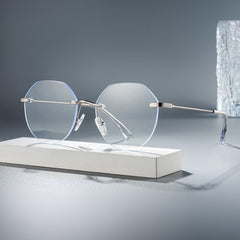 Osorio Geometric Silver metal Glasses