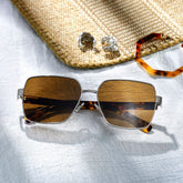 Sahara Square Brown metal Glasses