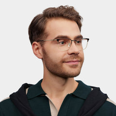 Cole Square Brown titanium Glasses