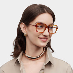 Beatrice Rectangle Yellow mixed Glasses