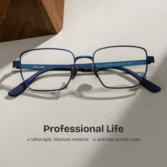 Jameson Geometric Blue titanium Glasses