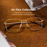 Leah Rectangle Gold metal Glasses
