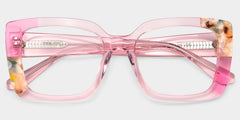 Flair Square Pink acetate Glasses