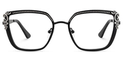 Frieze Rectangle Black metal Glasses