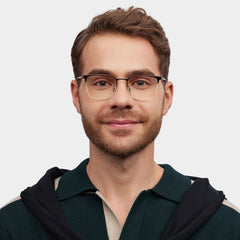 Cole Square Brown titanium Glasses