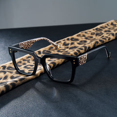 Caius Square Black acetate Glasses