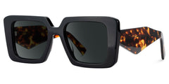 Reeve Rectangle Black acetate Glasses