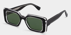 Eira Rectangle Black Acetate Glasses