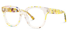 Jett Square Yellow Clear acetate Glasses