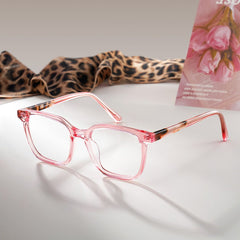 Freya Square Pink acetate Glasses