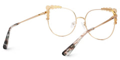 Wallice Cat eye Gold metal Glasses
