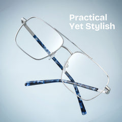 Iris Aviator Silver metal Glasses