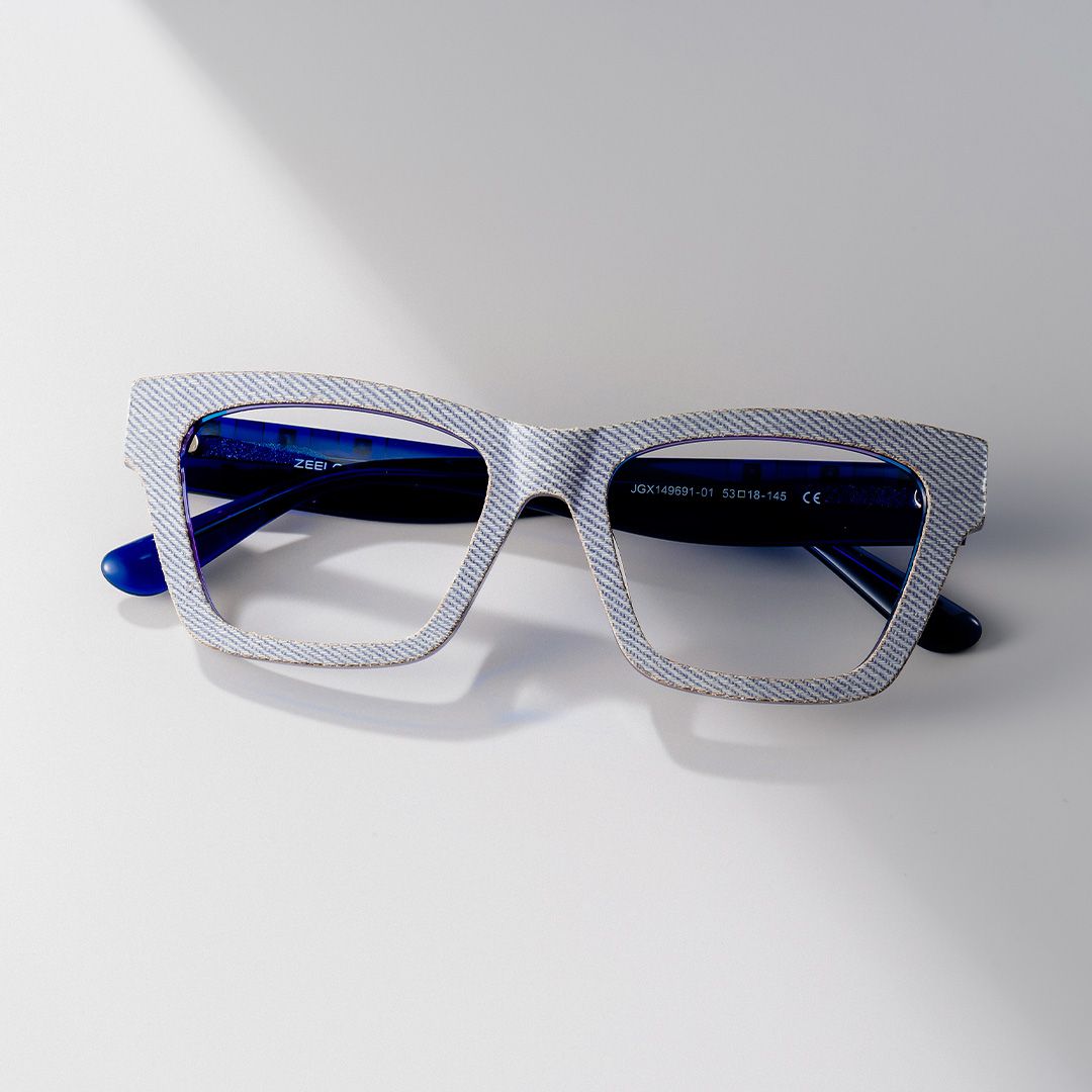Cecilia Rectangle Blue acetate Glasses