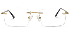 Cetina Rectangle Gold metal Glasses