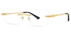 Peavy Rectangle Gold metal Glasses