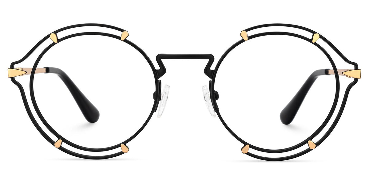 Frazer Round Black metal Glasses