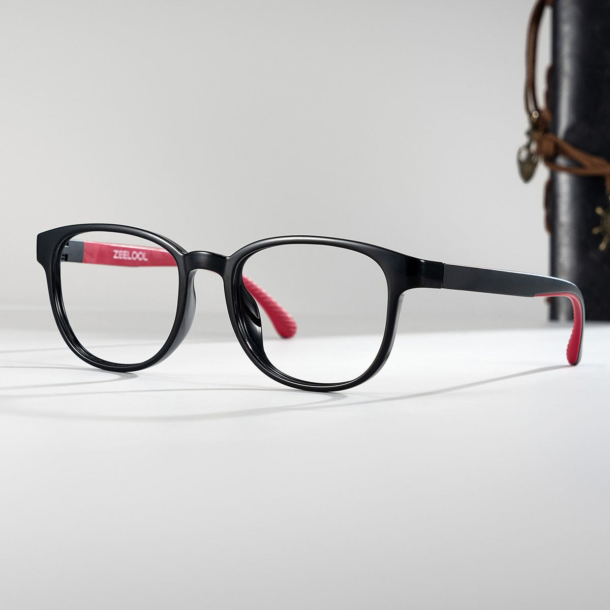 Dale ( Age 8-12  ) Square Black Red TR90 Glasses