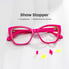Blaise Butterfly Pink Green acetate Glasses