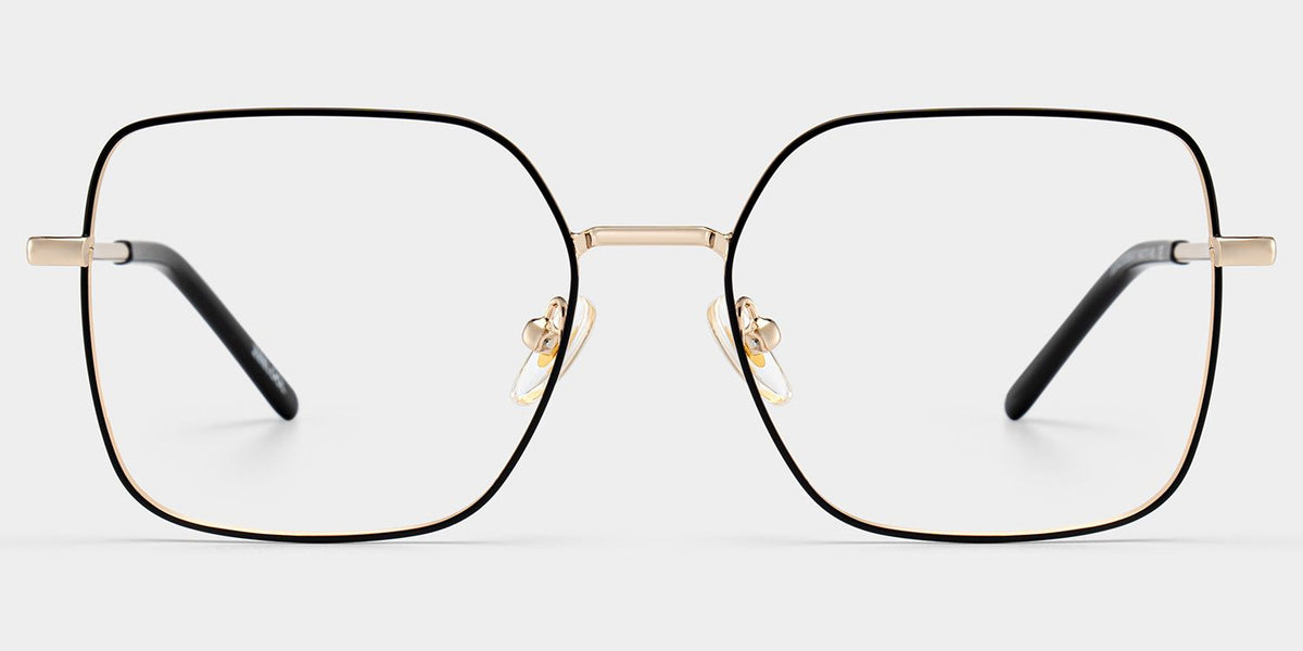 Abigail Square Black metal Glasses