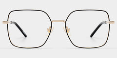 Abigail Square Black metal Glasses