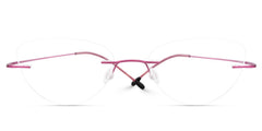 Evelyn Cat eye Pink titanium Glasses