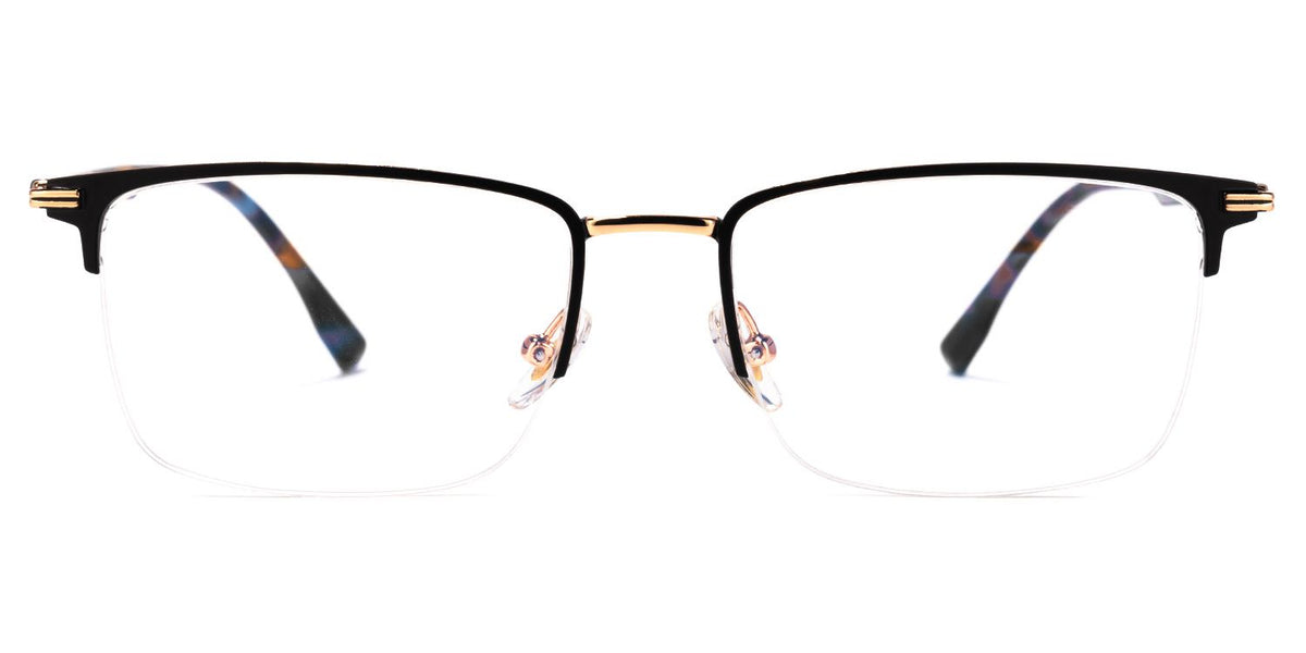 Simms Square Black metal Glasses