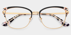 Mariana Rectangle Black metal Glasses